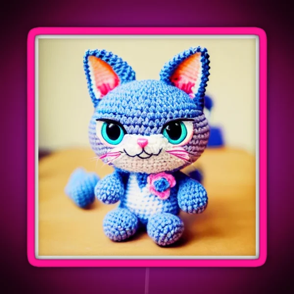 Cute Amigurumi Kitten Original Collection RGB Neon Sign