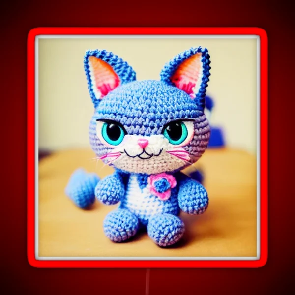 Cute Amigurumi Kitten Original Collection RGB Neon Sign