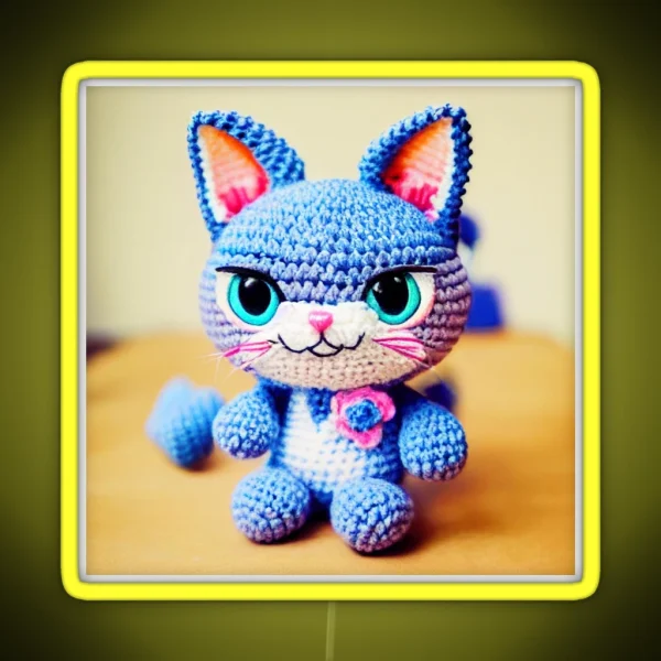 Cute Amigurumi Kitten Original Collection RGB Neon Sign