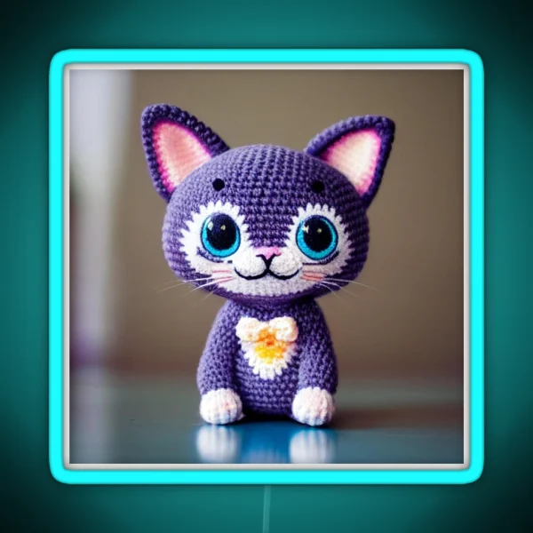 Cute Amigurumi Kitten Original Collection RGB Neon Sign