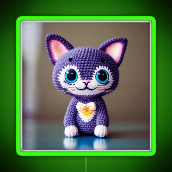 Cute Amigurumi Kitten Original Collection RGB Neon Sign