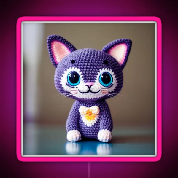 Cute Amigurumi Kitten Original Collection RGB Neon Sign