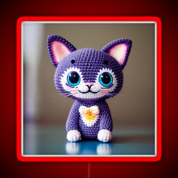 Cute Amigurumi Kitten Original Collection RGB Neon Sign