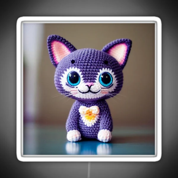 Cute Amigurumi Kitten Original Collection RGB Neon Sign