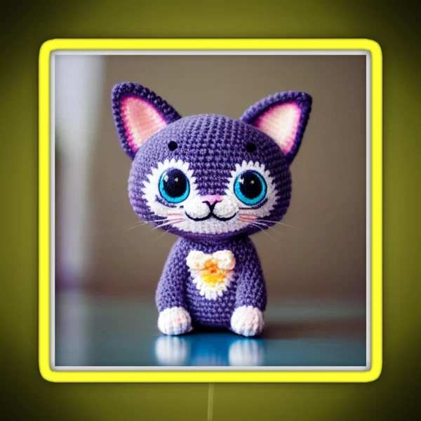 Cute Amigurumi Kitten Original Collection RGB Neon Sign