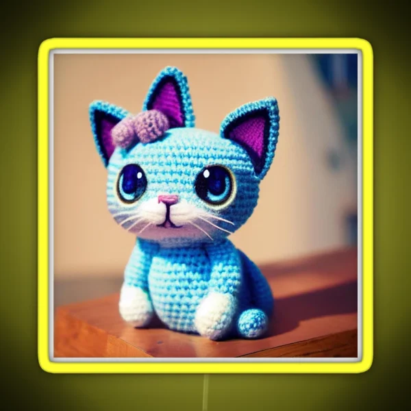 Cute Amigurumi Kitten Original Collection RGB Neon Sign