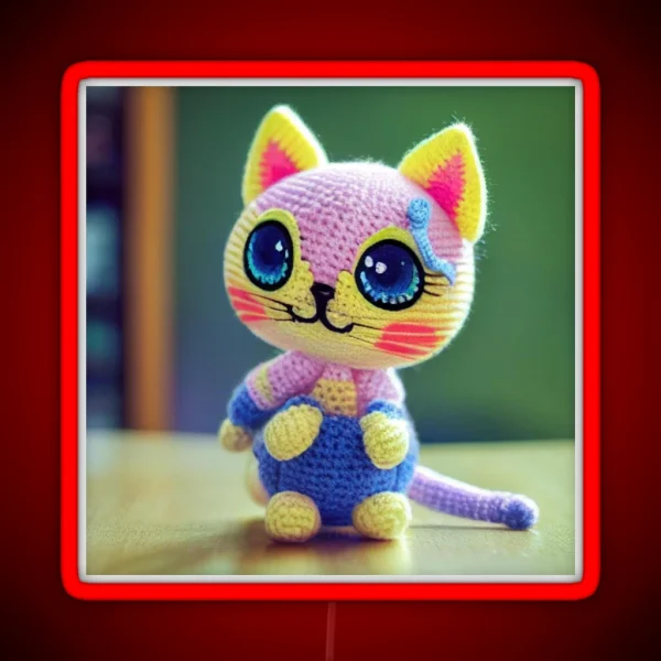 Cute Amigurumi Kitten Original Collection RGB Neon Sign