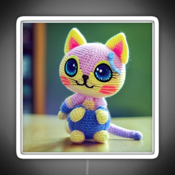 Cute Amigurumi Kitten Original Collection RGB Neon Sign