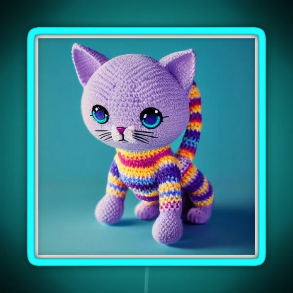 Cute Amigurumi Kitten Original Collection RGB Neon Sign