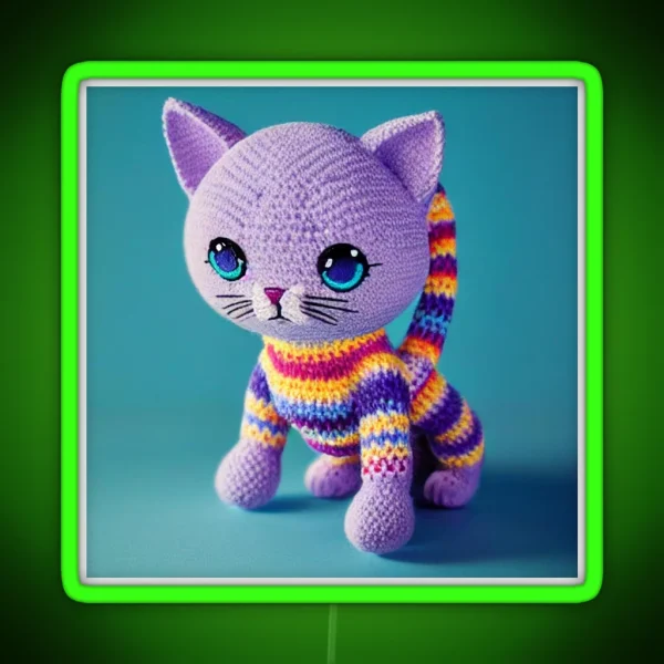 Cute Amigurumi Kitten Original Collection RGB Neon Sign