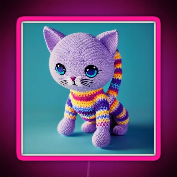 Cute Amigurumi Kitten Original Collection RGB Neon Sign