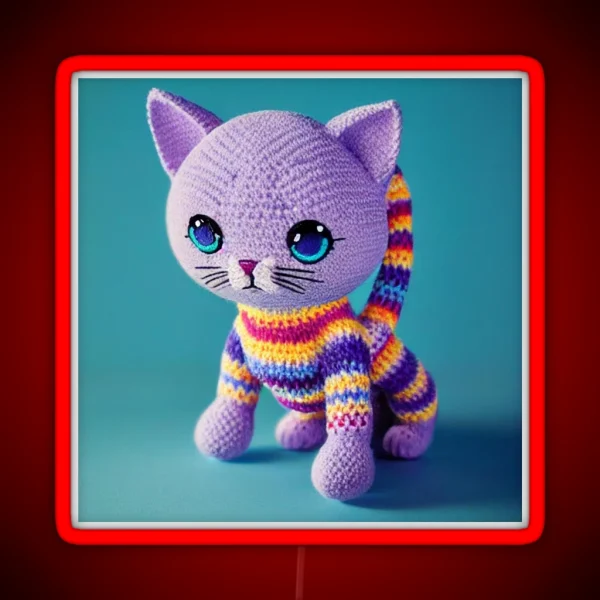 Cute Amigurumi Kitten Original Collection RGB Neon Sign