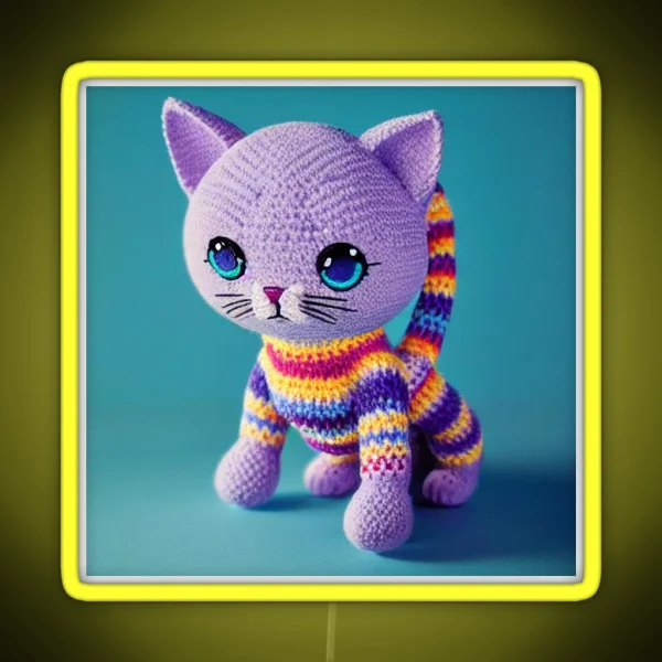 Cute Amigurumi Kitten Original Collection RGB Neon Sign