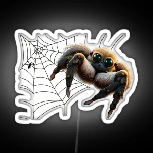 Cute And Fluffy Cartoon Spider RGB Neon Sign