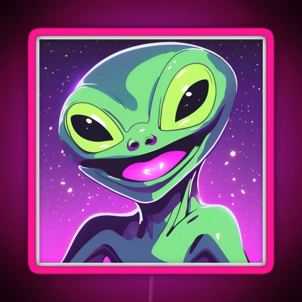 Cute And Happy Alien RGB Neon Sign