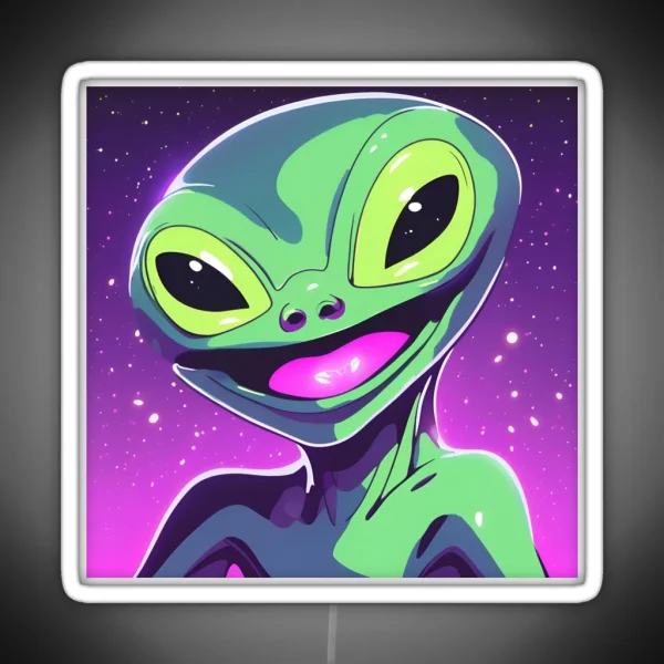 Cute And Happy Alien RGB Neon Sign