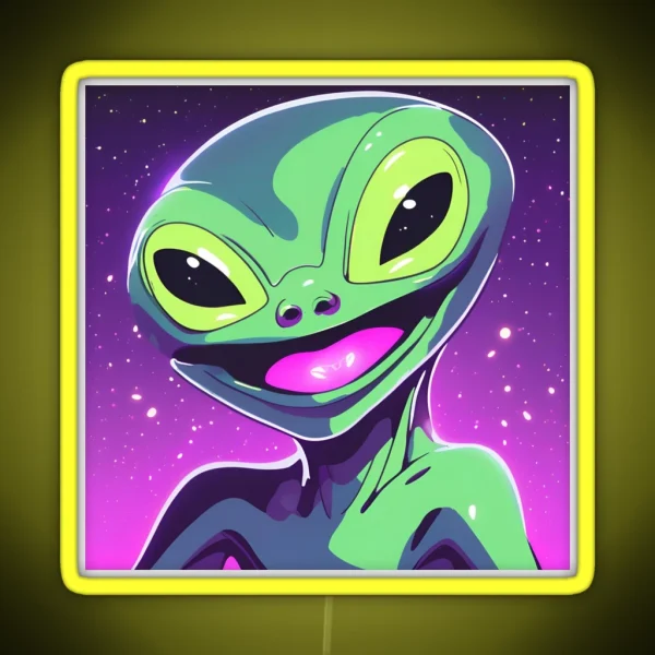 Cute And Happy Alien RGB Neon Sign