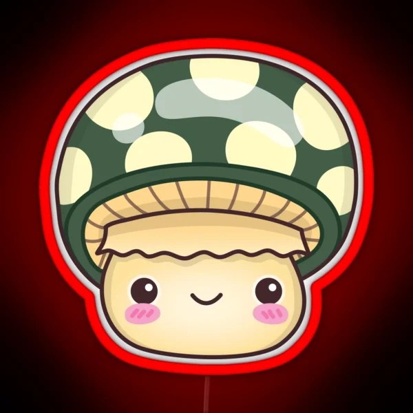 Cute And Kawaii Fly Agaric Design For Mushroom Lover RGB Neon Sign