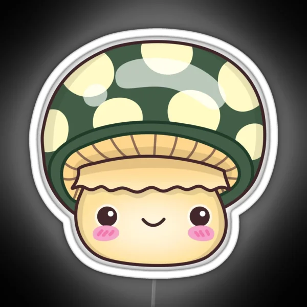 Cute And Kawaii Fly Agaric Design For Mushroom Lover RGB Neon Sign