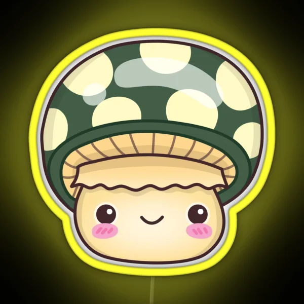 Cute And Kawaii Fly Agaric Design For Mushroom Lover RGB Neon Sign