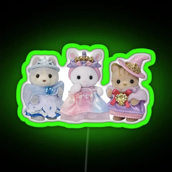 Cute Animal Princesses RGB Neon Sign