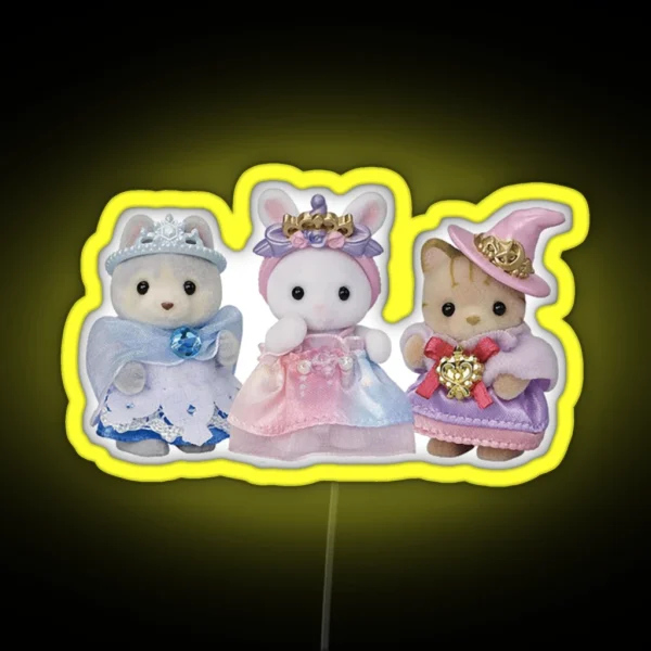 Cute Animal Princesses RGB Neon Sign