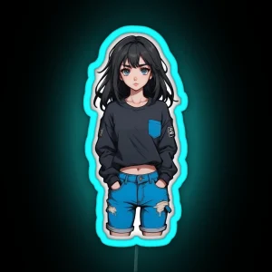 Cute Anime Girl Led RGB Neon Sign