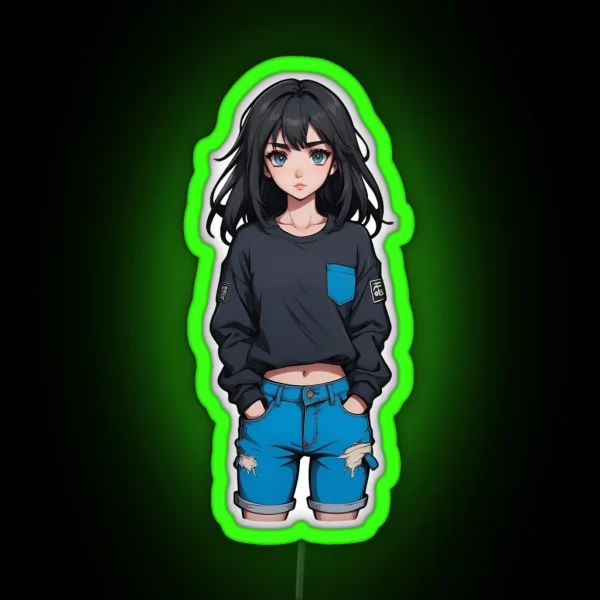 Cute Anime Girl Led RGB Neon Sign