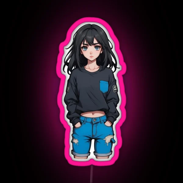 Cute Anime Girl Led RGB Neon Sign