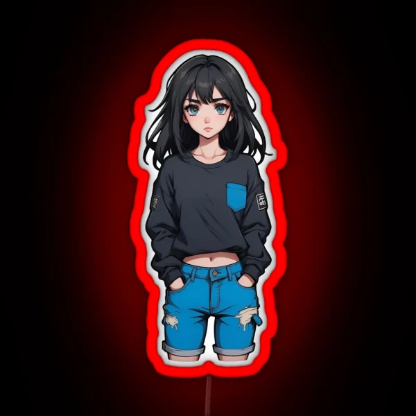 Cute Anime Girl Led RGB Neon Sign