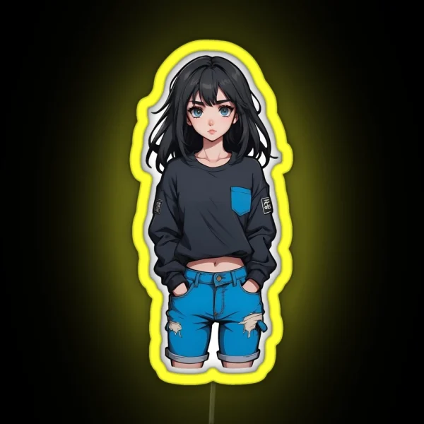 Cute Anime Girl Led RGB Neon Sign