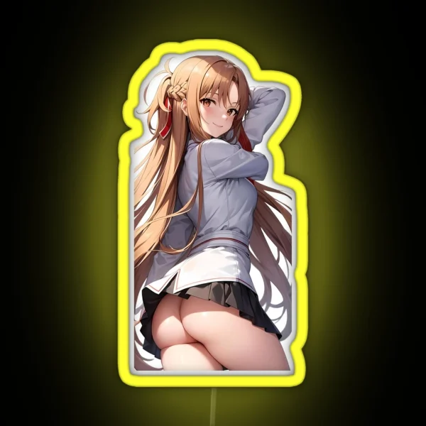 Cute Anime Girl Yuuki Asuna 2 RGB Neon Sign