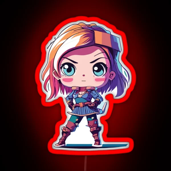 Cute Anime Hero Girl RGB Neon Sign