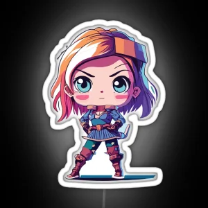 Cute Anime Hero Girl RGB Neon Sign