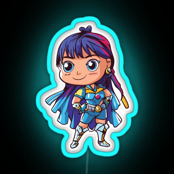 Cute Anime Hero Girl RGB Neon Sign
