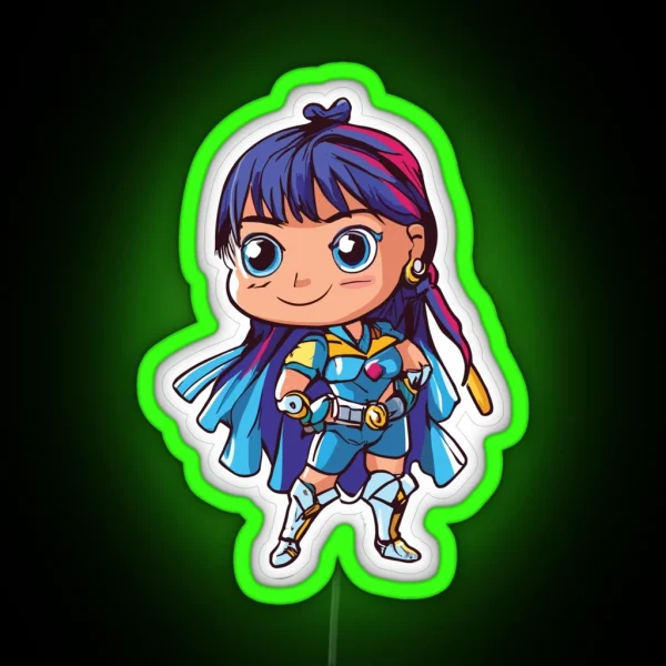 Cute Anime Hero Girl RGB Neon Sign