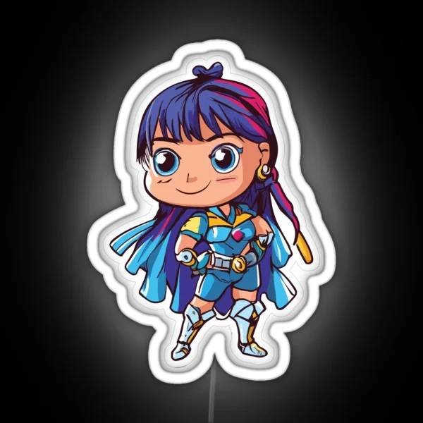 Cute Anime Hero Girl RGB Neon Sign