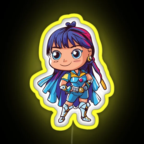 Cute Anime Hero Girl RGB Neon Sign