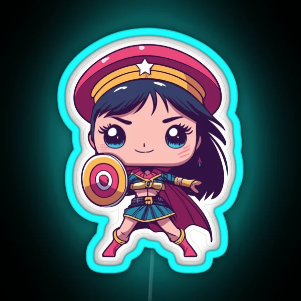 Cute Anime Hero Girl RGB Neon Sign