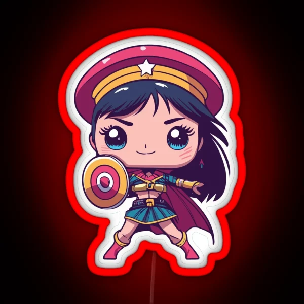 Cute Anime Hero Girl RGB Neon Sign