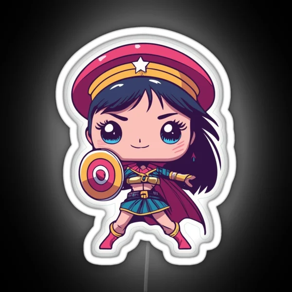 Cute Anime Hero Girl RGB Neon Sign