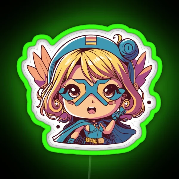 Cute Anime Hero Girl RGB Neon Sign