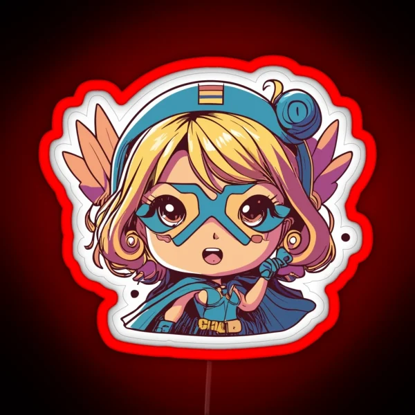 Cute Anime Hero Girl RGB Neon Sign