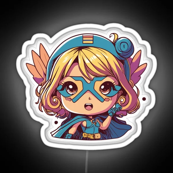 Cute Anime Hero Girl RGB Neon Sign