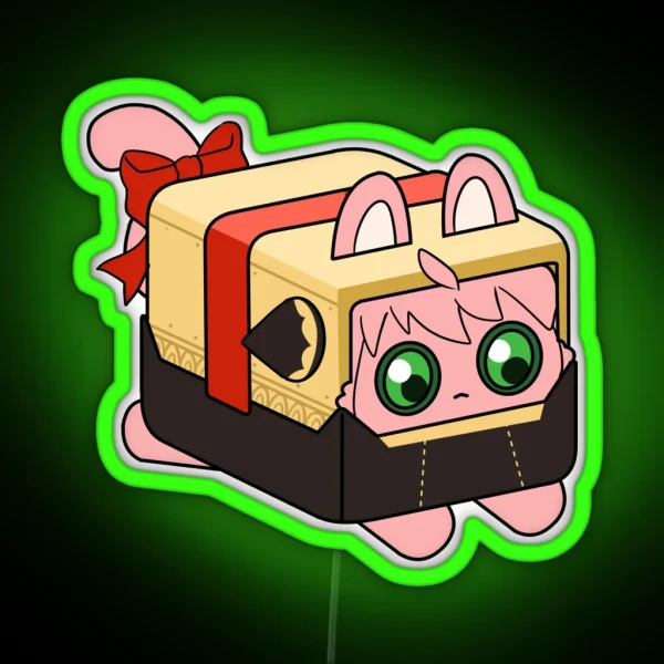 Cute Anya Cat RGB Neon Sign
