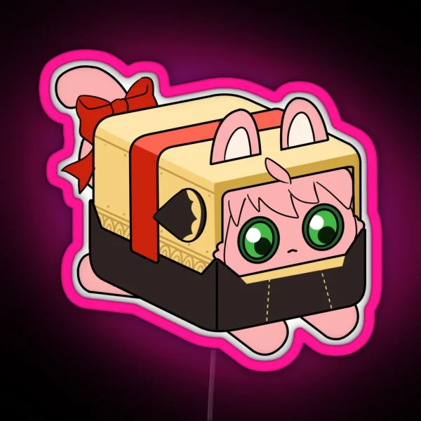 Cute Anya Cat RGB Neon Sign
