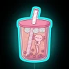 Cute Axolotl Swimming In Bubble Tea RGB Neon Sign - Image 3