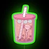 Cute Axolotl Swimming In Bubble Tea RGB Neon Sign - Image 4