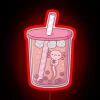 Cute Axolotl Swimming In Bubble Tea RGB Neon Sign - Image 2