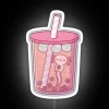 Cute Axolotl Swimming In Bubble Tea RGB Neon Sign - Image 5